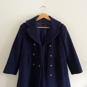 Marc By Marc Jacobs Dark Blue Pea Coat with Gold Buttons